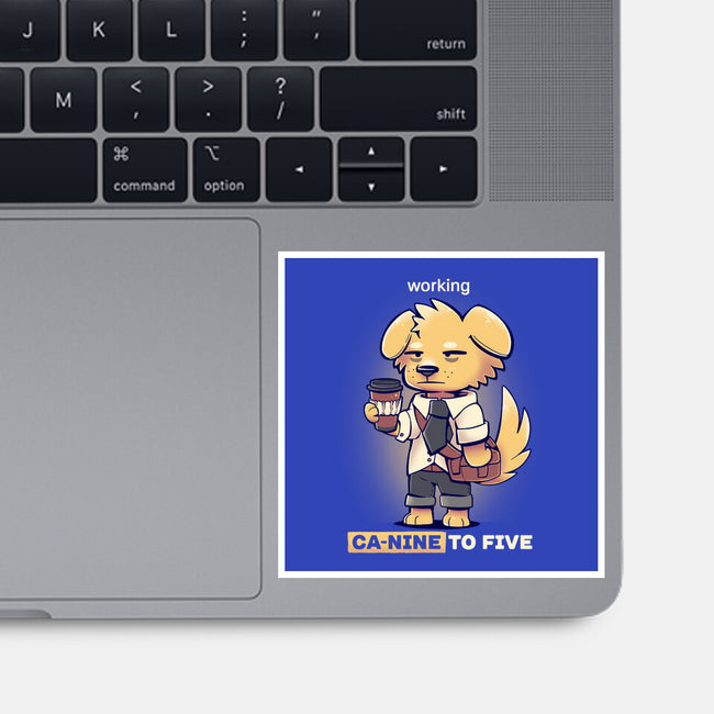 Working Canine To Five-none glossy sticker-TechraNova