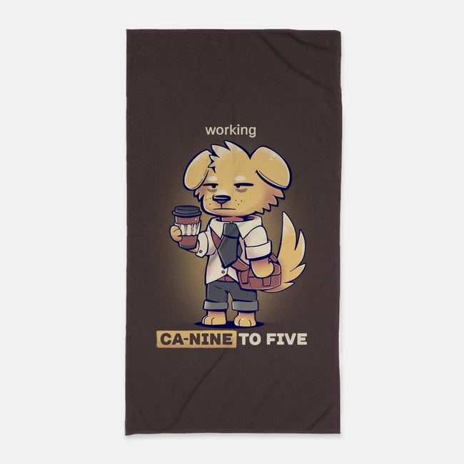 Working Canine To Five-none beach towel-TechraNova