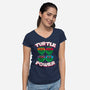 Turtle Power-womens v-neck tee-rocketman_art