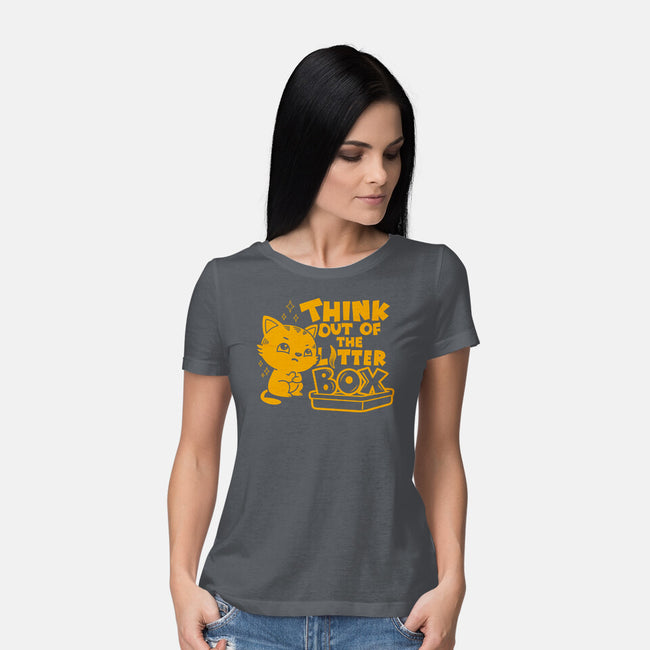 Think Out Of The Litter Box-womens basic tee-Boggs Nicolas