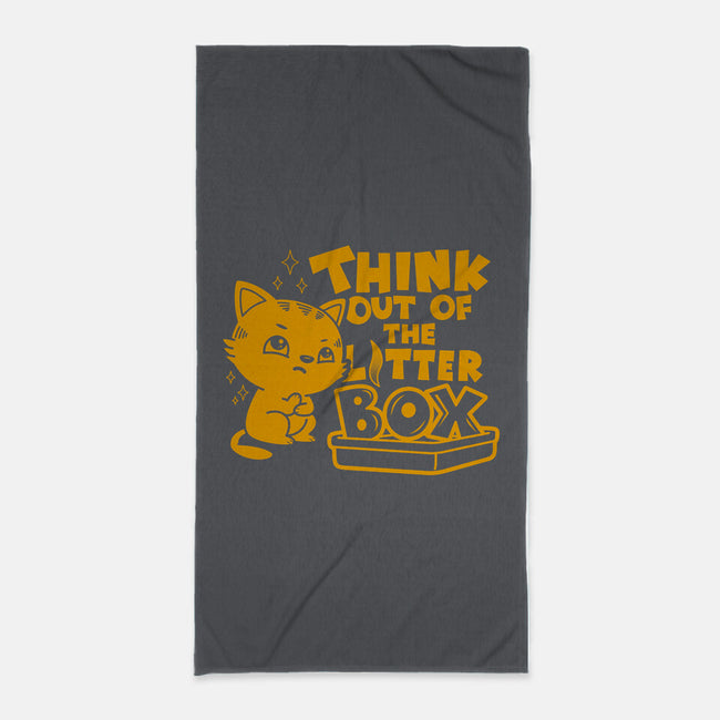 Think Out Of The Litter Box-none beach towel-Boggs Nicolas