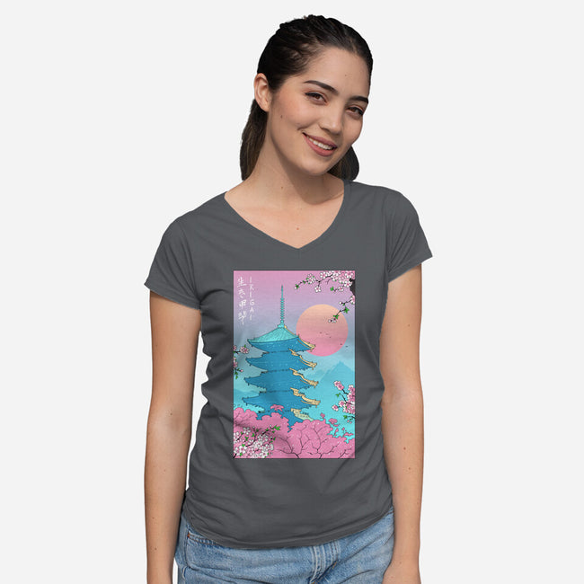 Ikigai In Kyoto-womens v-neck tee-vp021