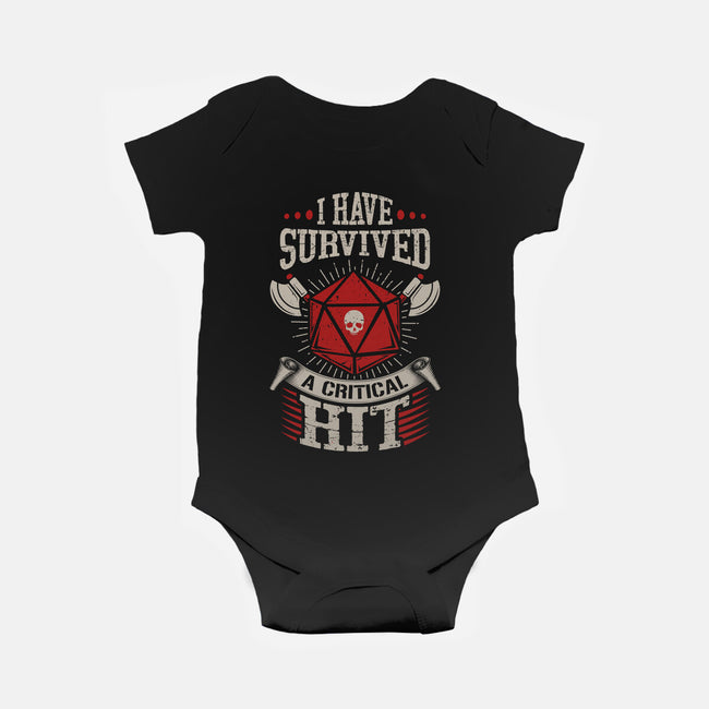 I Survived A Critical Hit-baby basic onesie-ShirtGoblin