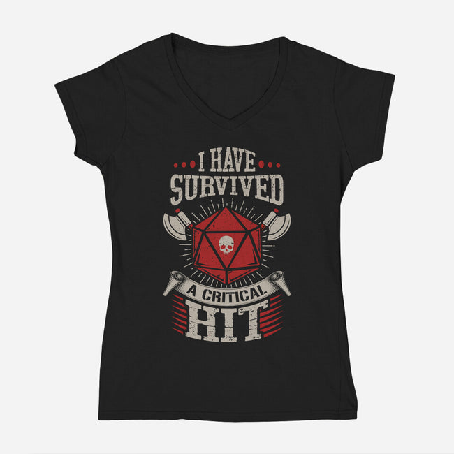 I Survived A Critical Hit-womens v-neck tee-ShirtGoblin