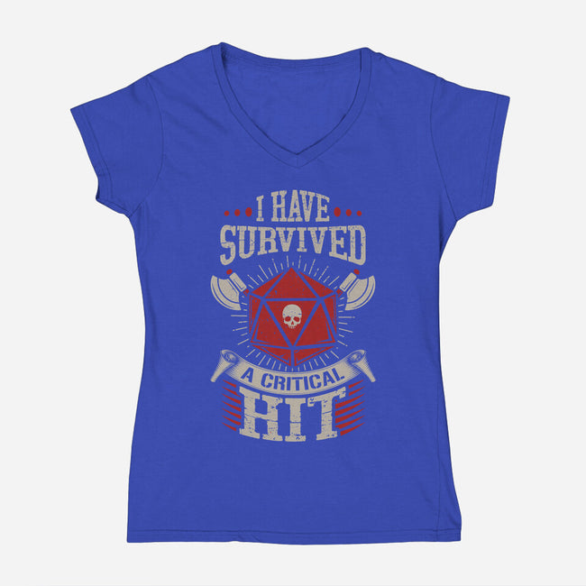 I Survived A Critical Hit-womens v-neck tee-ShirtGoblin