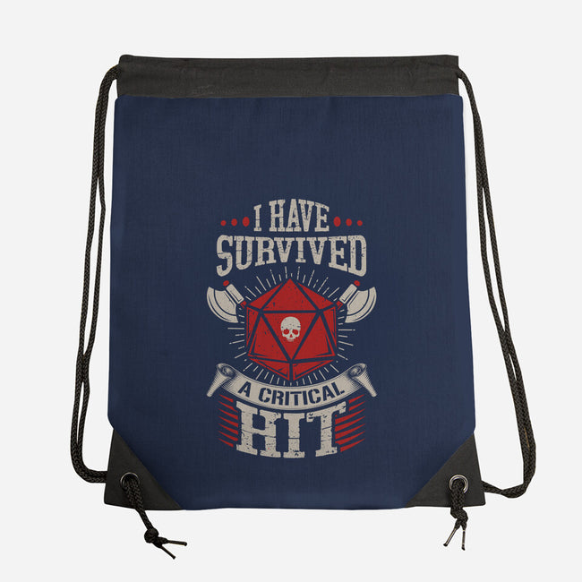 I Survived A Critical Hit-none drawstring bag-ShirtGoblin