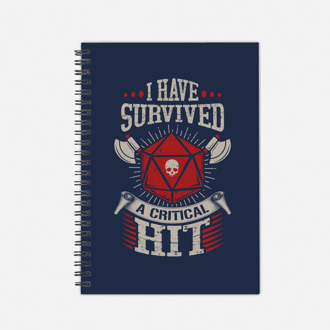 I Survived A Critical Hit-none dot grid notebook-ShirtGoblin