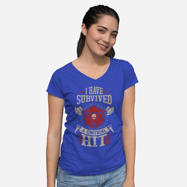 I Survived A Critical Hit-womens v-neck tee-ShirtGoblin