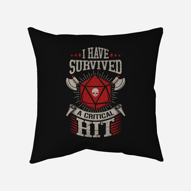 I Survived A Critical Hit-none removable cover w insert throw pillow-ShirtGoblin