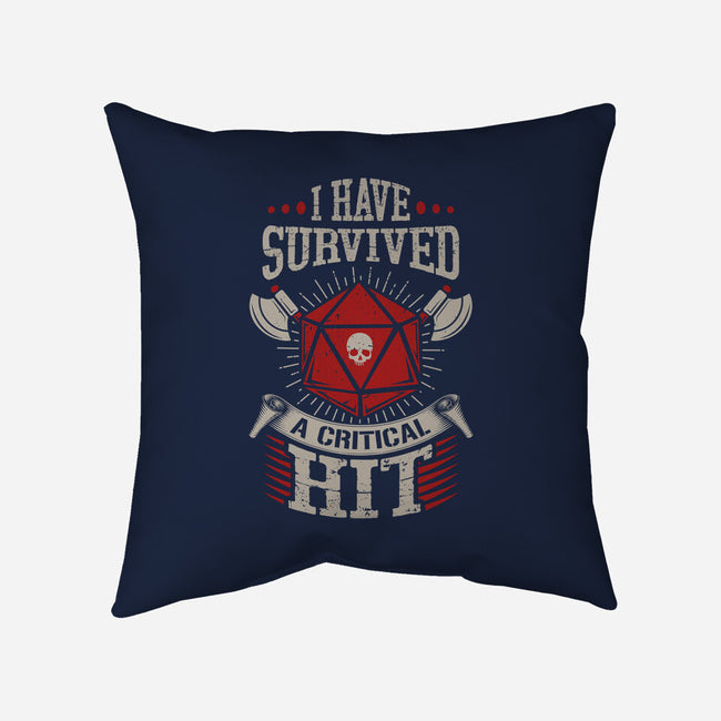 I Survived A Critical Hit-none removable cover w insert throw pillow-ShirtGoblin