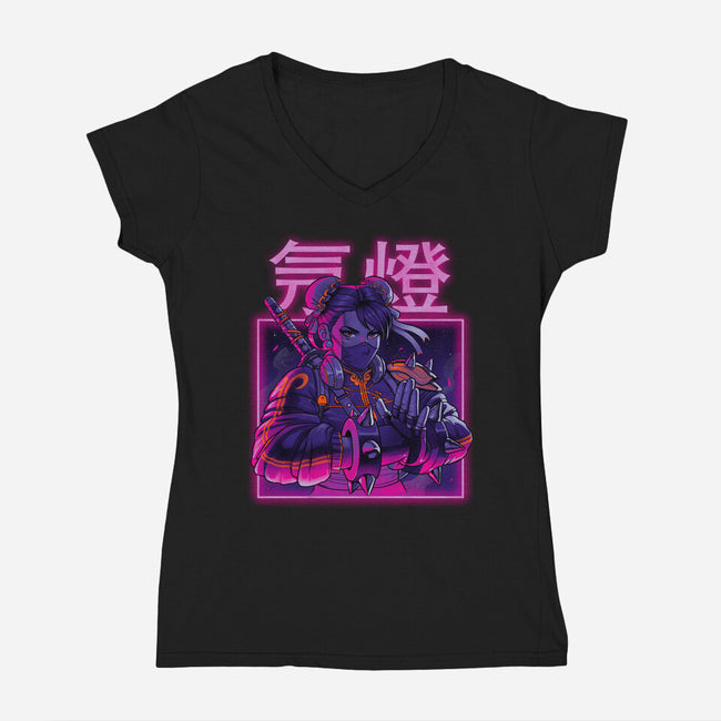 Neon Spring-womens v-neck tee-Bruno Mota