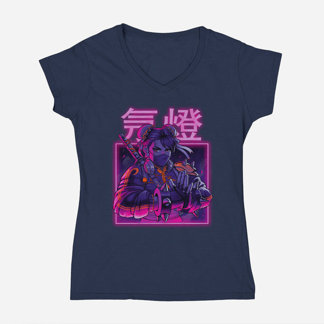 Neon Spring-womens v-neck tee-Bruno Mota