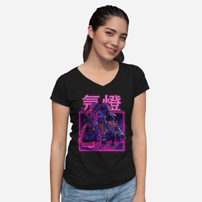 Neon Spring-womens v-neck tee-Bruno Mota