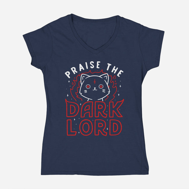 Praise The Dark Lord-womens v-neck tee-tobefonseca