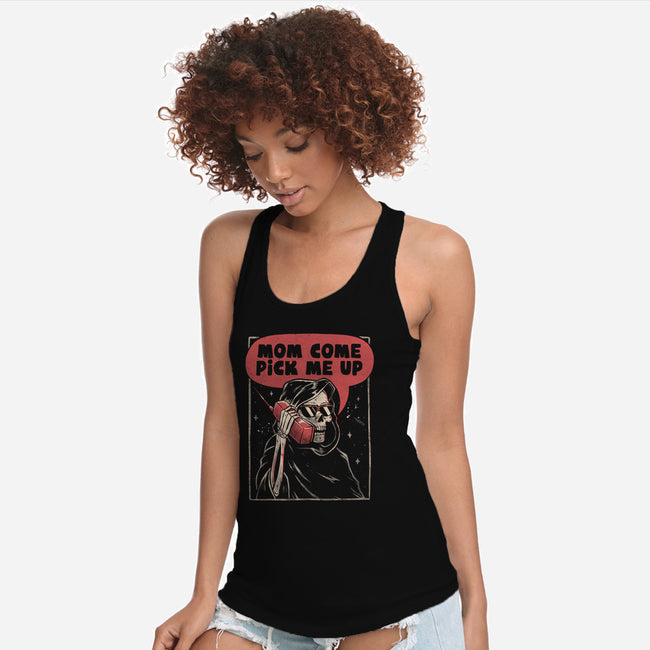 Mom Come Pick Me Up-womens racerback tank-eduely