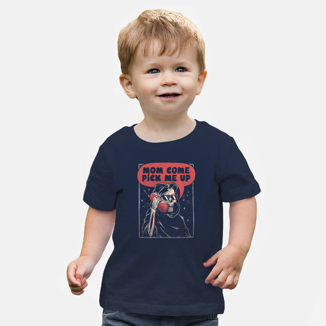 Mom Come Pick Me Up-baby basic tee-eduely