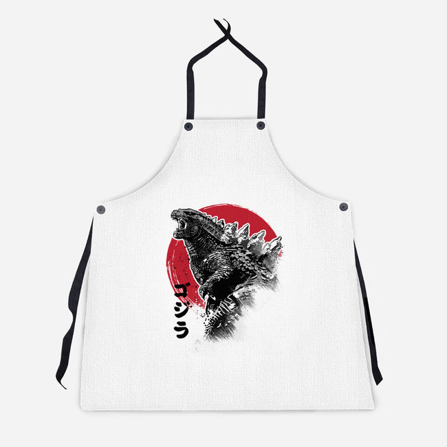 King Gojira-unisex kitchen apron-DrMonekers