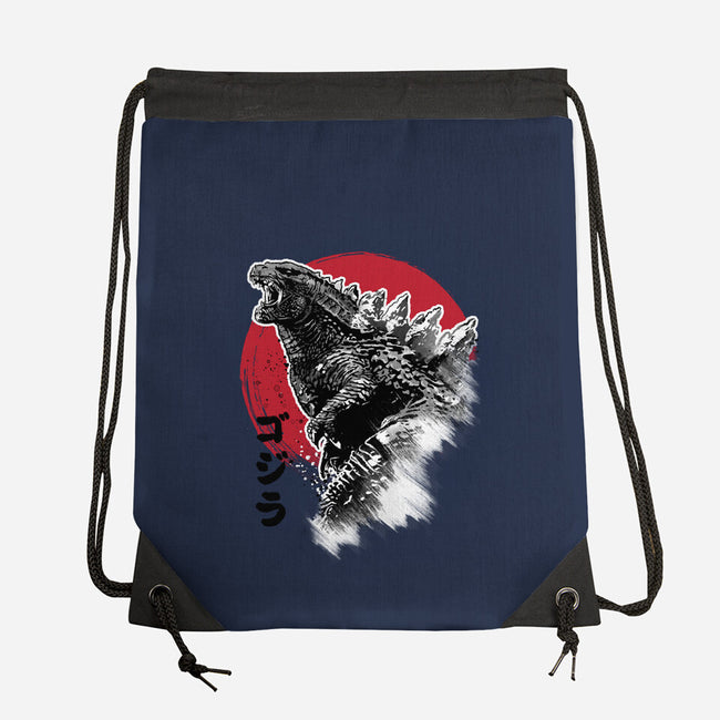 King Gojira-none drawstring bag-DrMonekers