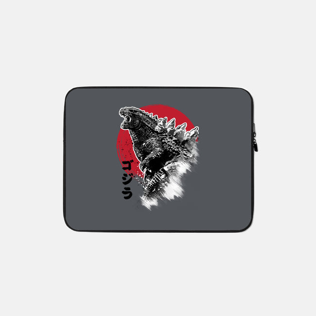 King Gojira-none zippered laptop sleeve-DrMonekers