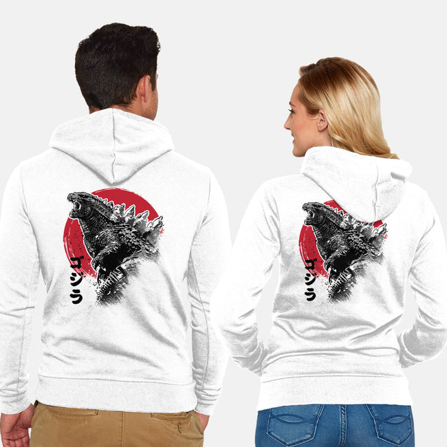 King Gojira-unisex zip-up sweatshirt-DrMonekers