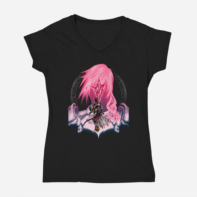 Lightning Is Returned-womens v-neck tee-hypertwenty