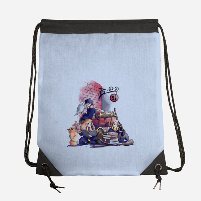 Way To School-none drawstring bag-fanfabio