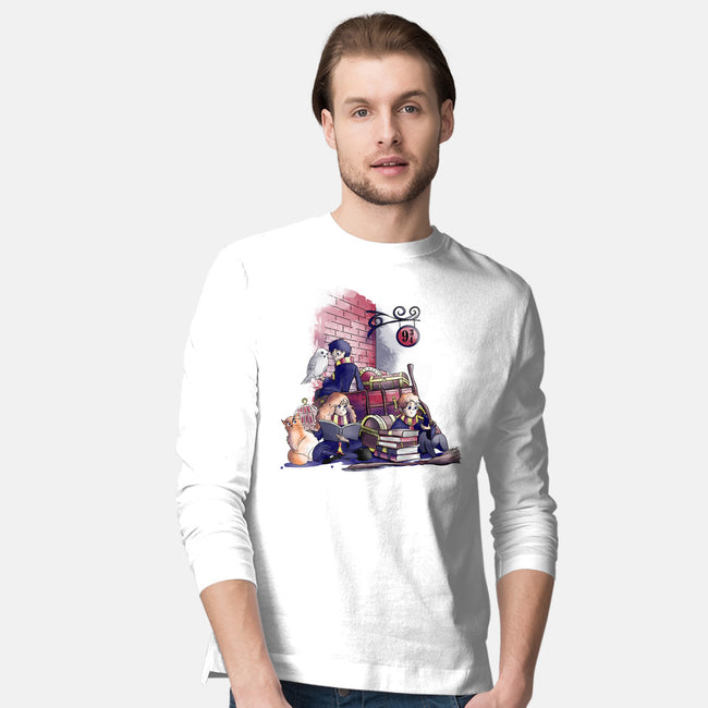 Way To School-mens long sleeved tee-fanfabio