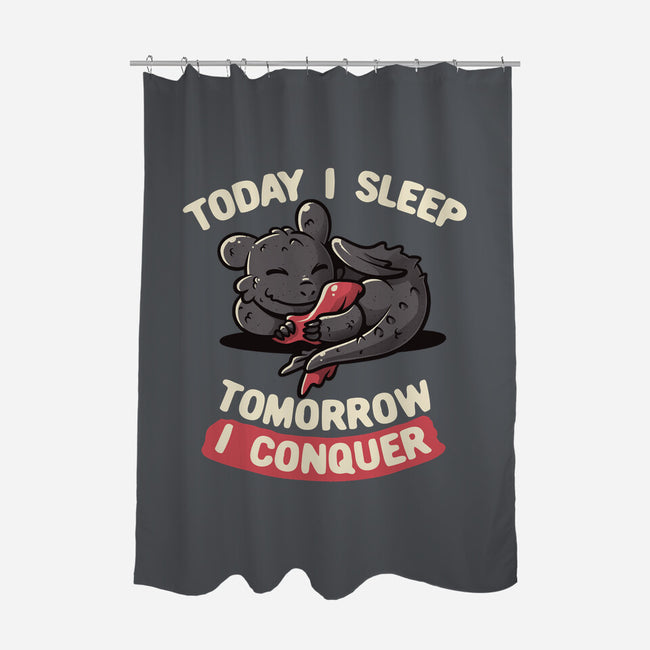 Today I Sleep-none polyester shower curtain-koalastudio