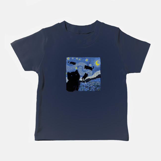 The Starry Cat Night-baby basic tee-tobefonseca