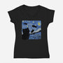 The Starry Cat Night-womens v-neck tee-tobefonseca