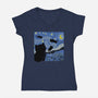 The Starry Cat Night-womens v-neck tee-tobefonseca