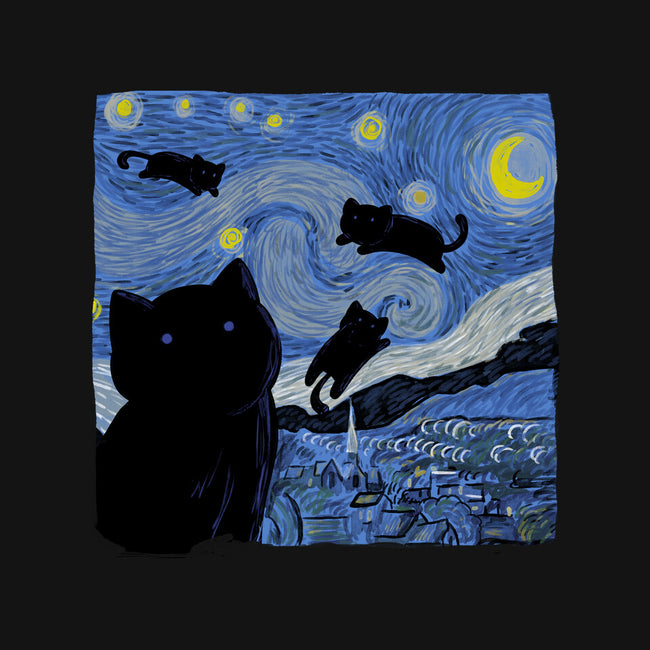 The Starry Cat Night-none removable cover w insert throw pillow-tobefonseca