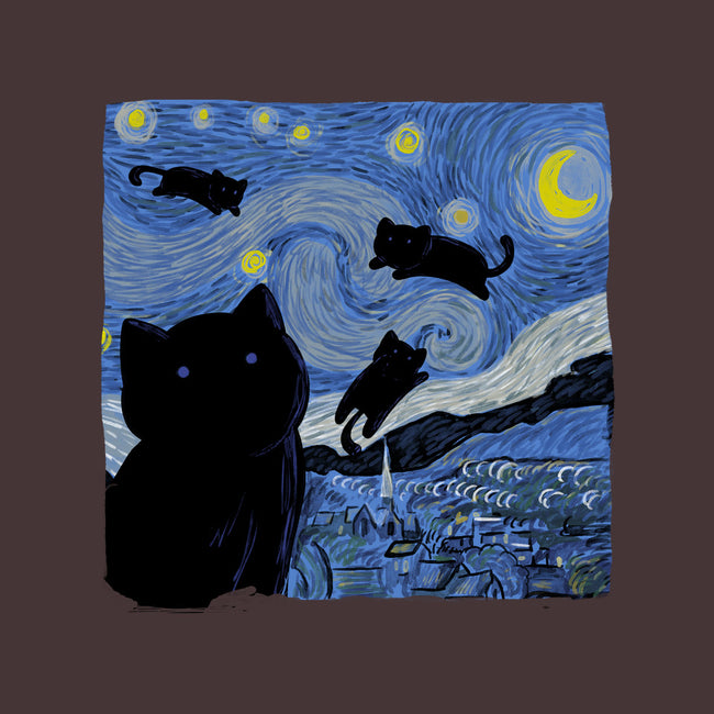 The Starry Cat Night-none stretched canvas-tobefonseca