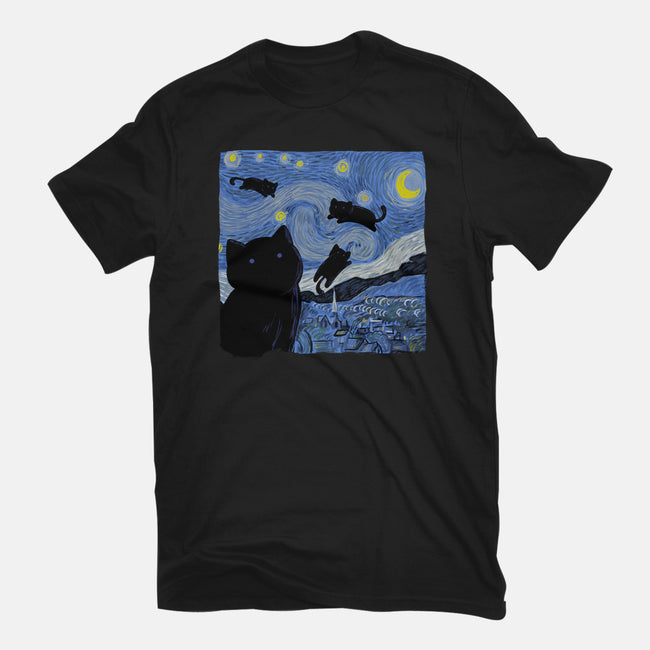 The Starry Cat Night-womens basic tee-tobefonseca