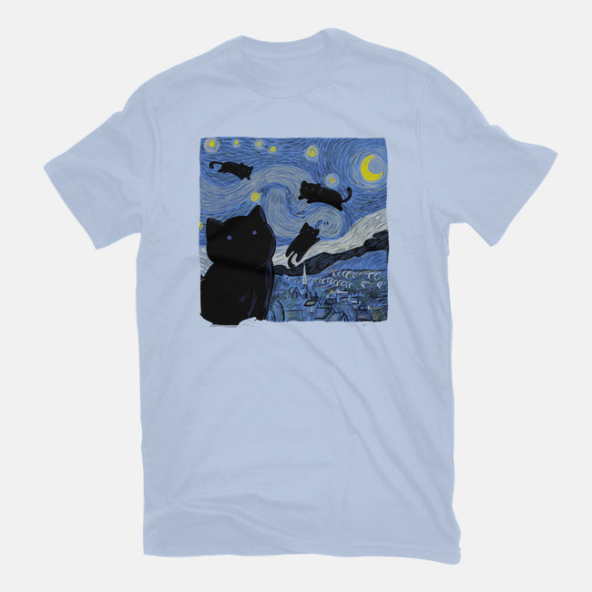 The Starry Cat Night-womens fitted tee-tobefonseca