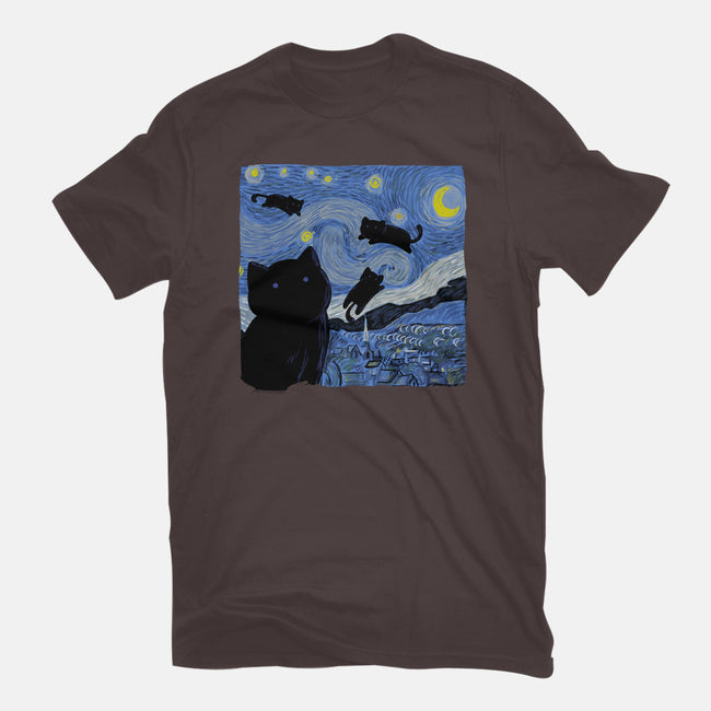 The Starry Cat Night-womens basic tee-tobefonseca