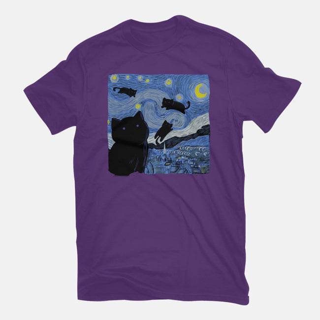 The Starry Cat Night-womens basic tee-tobefonseca
