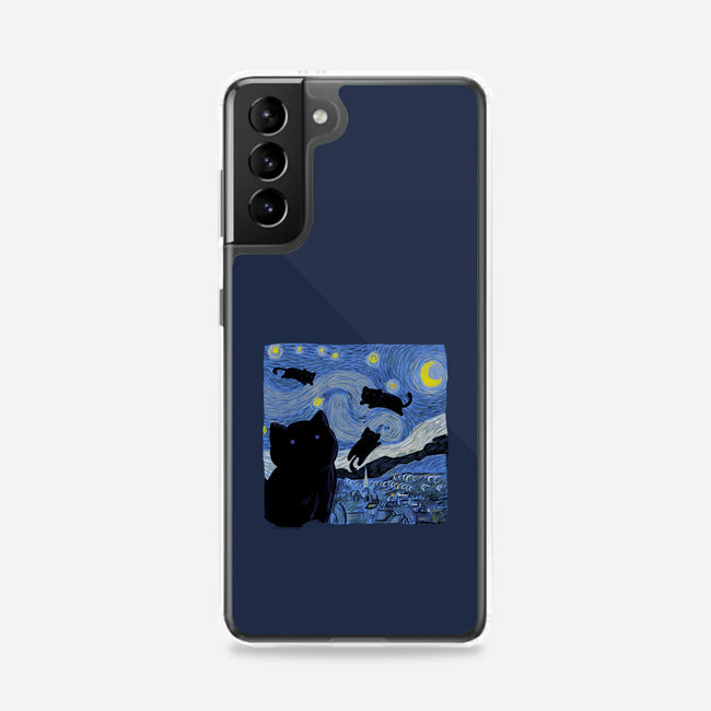 The Starry Cat Night-samsung snap phone case-tobefonseca