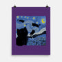 The Starry Cat Night-none matte poster-tobefonseca