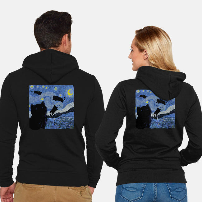The Starry Cat Night-unisex zip-up sweatshirt-tobefonseca