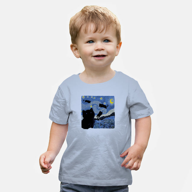 The Starry Cat Night-baby basic tee-tobefonseca