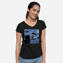 The Starry Cat Night-womens v-neck tee-tobefonseca