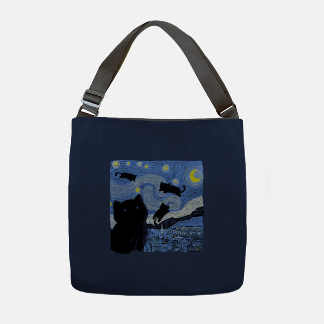The Starry Cat Night-none adjustable tote-tobefonseca