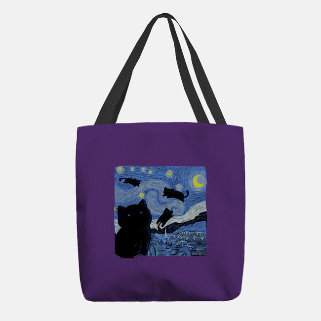 The Starry Cat Night-none basic tote-tobefonseca