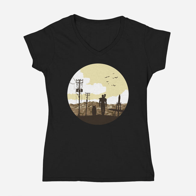 Nuclear Walk-womens v-neck tee-Astoumix