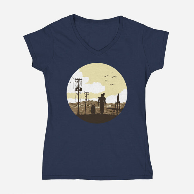 Nuclear Walk-womens v-neck tee-Astoumix