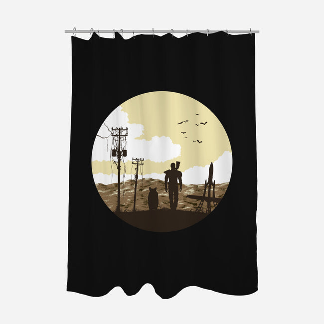 Nuclear Walk-none polyester shower curtain-Astoumix