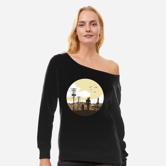 Nuclear Walk-womens off shoulder sweatshirt-Astoumix