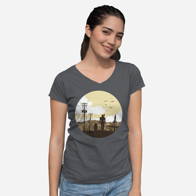 Nuclear Walk-womens v-neck tee-Astoumix