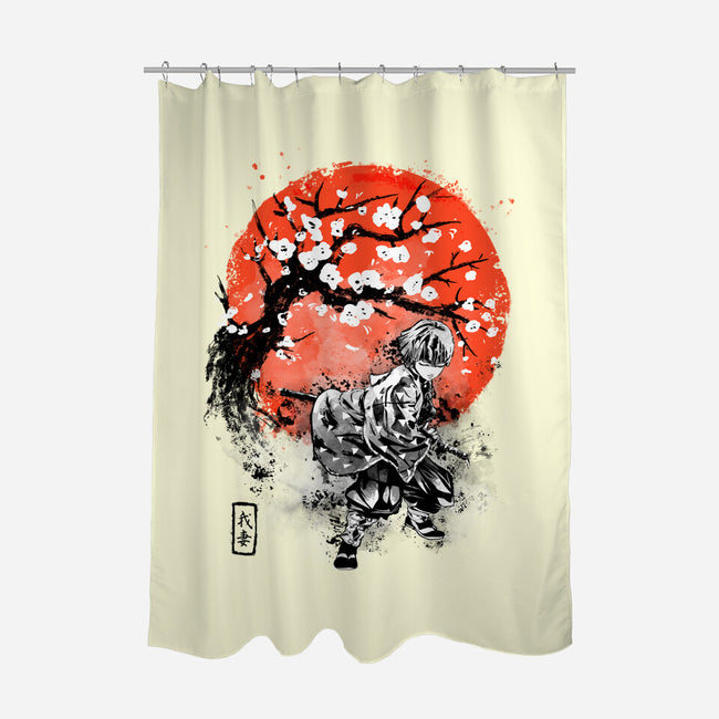 Thunder Ink-none polyester shower curtain-IKILO
